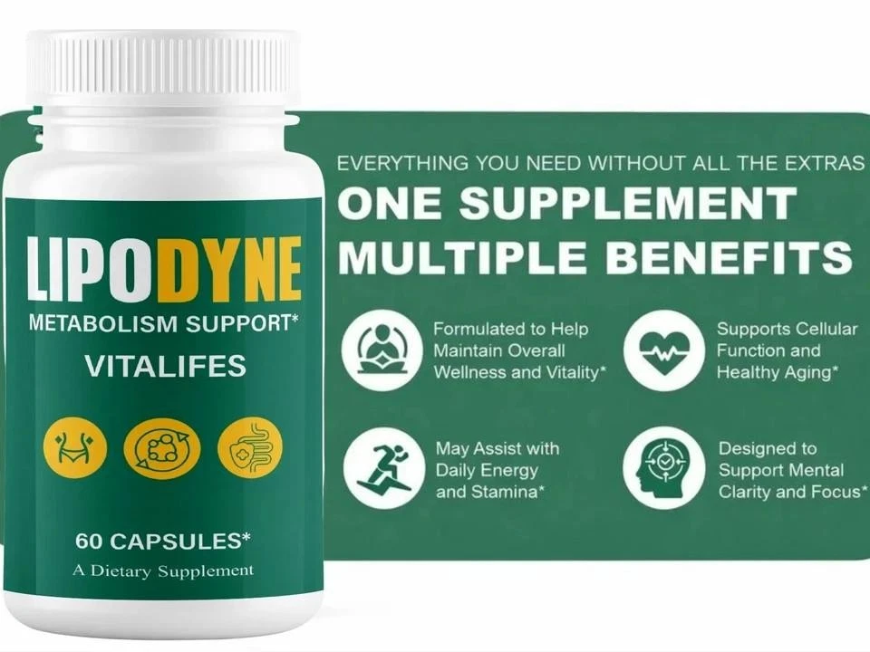 The seller's multiple benefits panel for LipoDyne, listing four claim lines